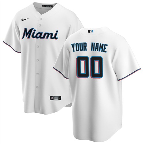 Youth Miami Marlins Active Player Custom White Cool Base Stitched Baseball Jersey